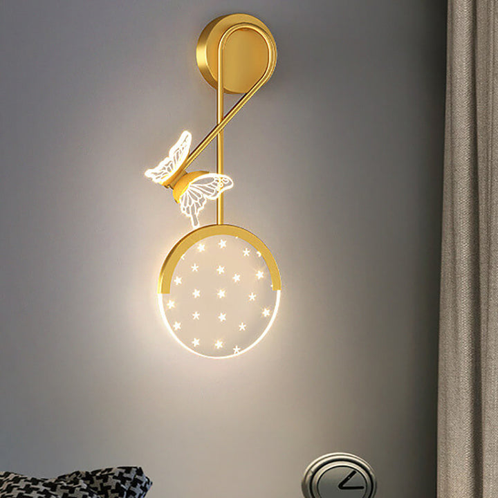 Kreatives modernes Acryl-Schmetterlingsstern-Design LED Wandleuchte 
