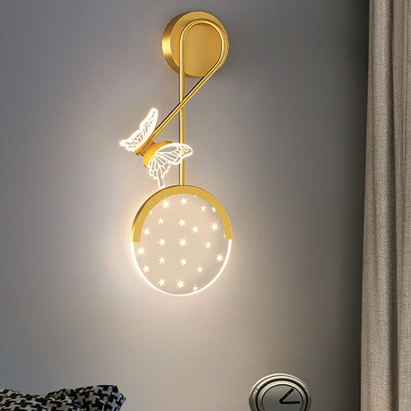 Lámpara de Aplique de Pared LED con Diseño de Mariposa Estrella Moderna Creativa de Acrílico 