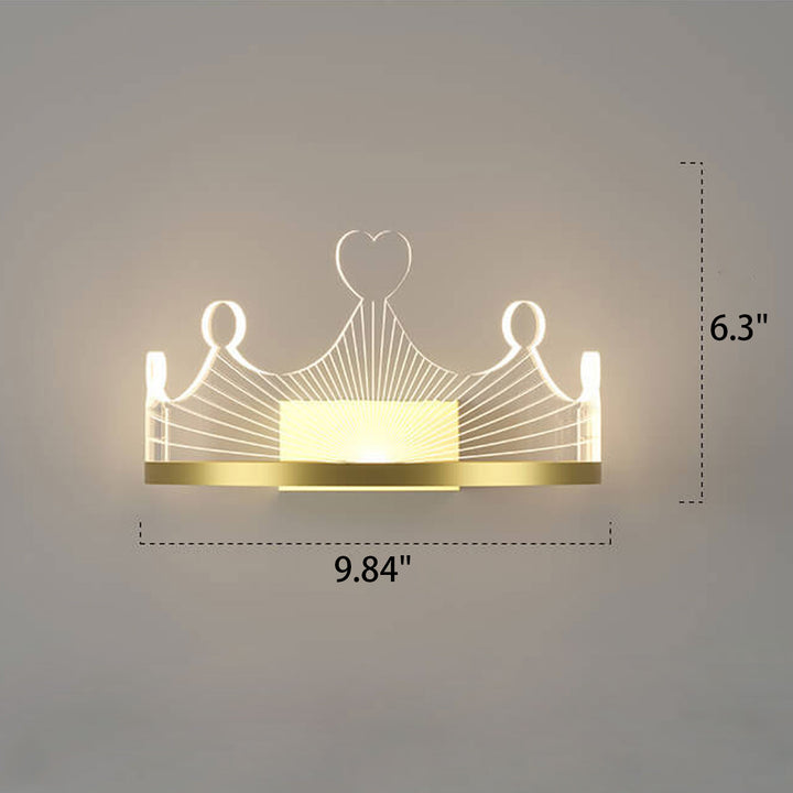 Nordic Light Luxury Crown Gold Eisen Acryl LED Wandleuchte Lampe