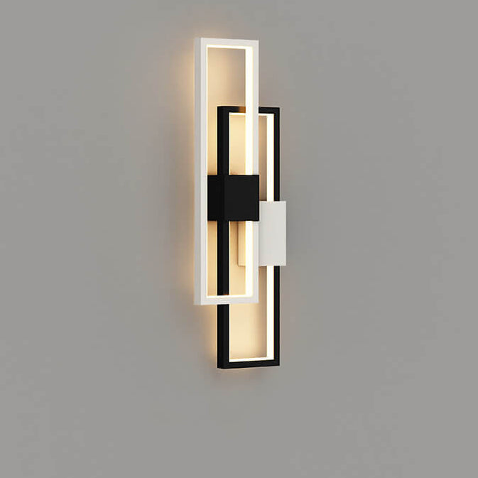 Minimalistischer kreativer quadratischer Rahmen aus Eisen und Silikon LED Wandleuchte 