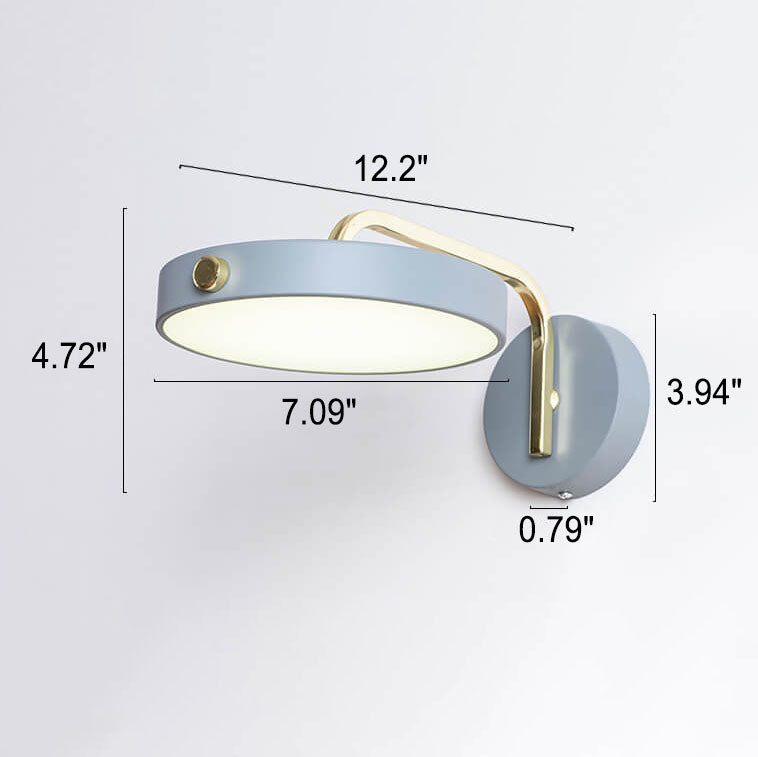 Moderne Makronen-runde LED-Wandleuchte aus Eisen 