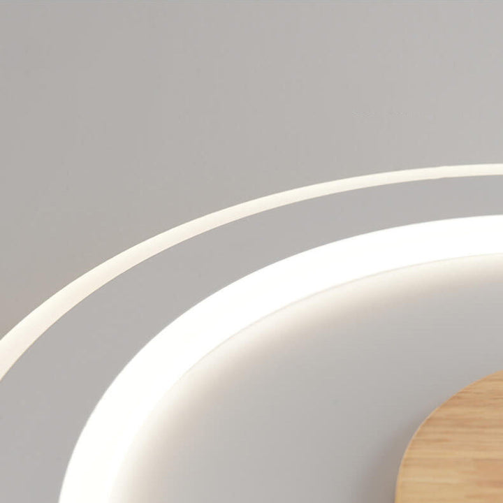Modern Simple Solid Wood Pattern LED Flush Mount Light