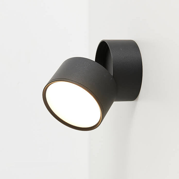 Modern Minimalist Round Aluminium Rotatable Folding LED Wall Sconce Lamp For Living Room &amp; Bedroom