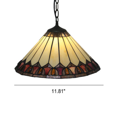 European Vintage Tiffany Glass Hardware 1-Light Pendant Light