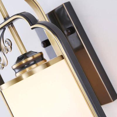 Modern Chinese Brass Glass Column 1-Light Wall Sconce Lamp