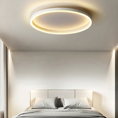 Nordic Minimalist Circle Ring Iron Acrylic LED Flush Mount Ceiling Light