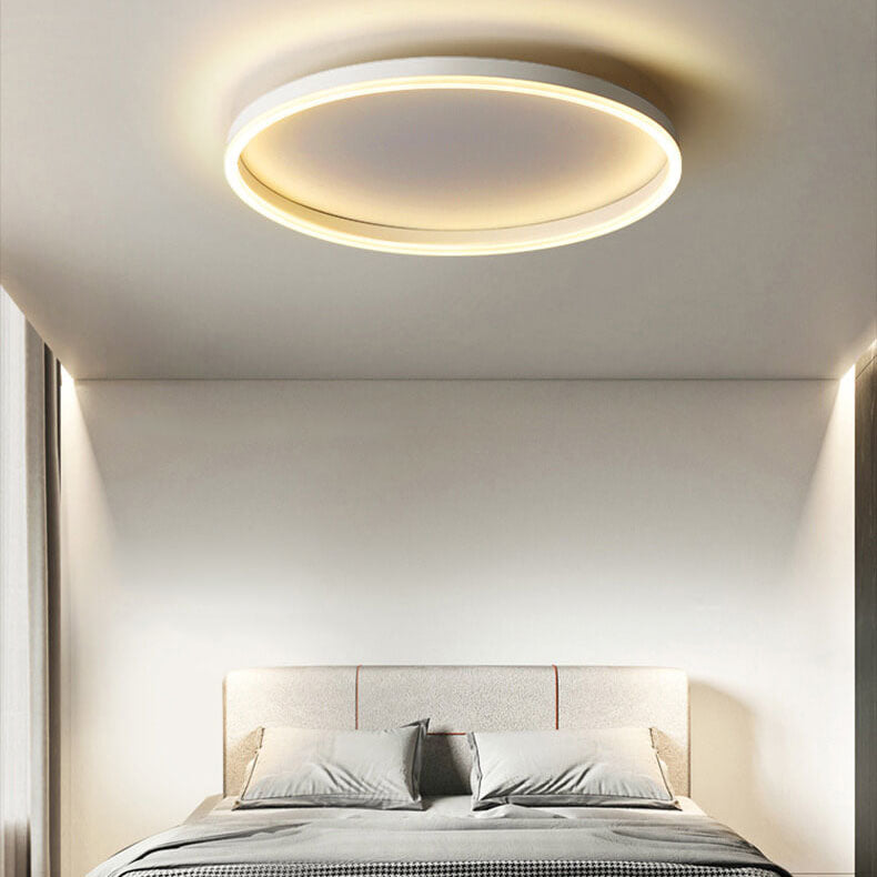 Nordic Minimalist Circle Ring Iron Acrylic LED Flush Mount Ceiling Light