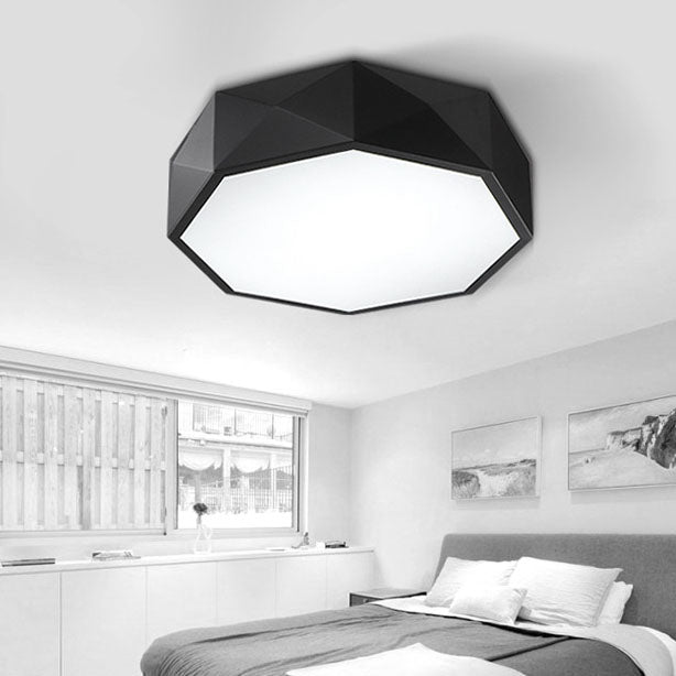 Modern Minimalist Rhombus Geometry Acrylic Iron LED Flush Mount Ceiling Light for Living Room
