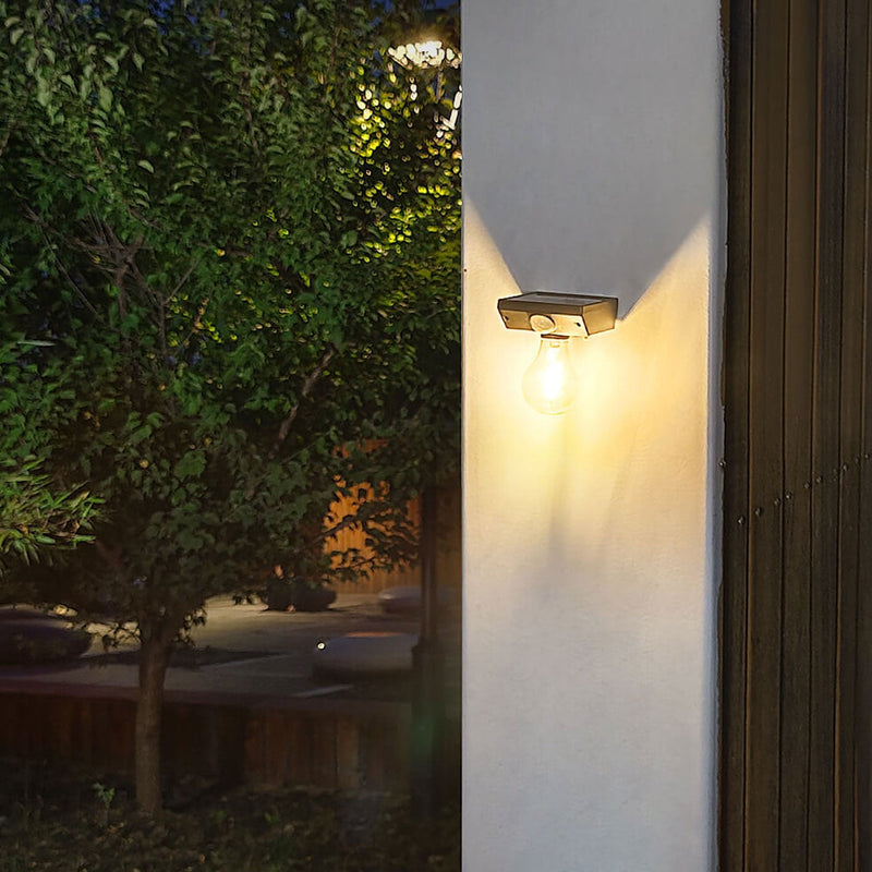 Lampe murale moderne avec capteur de corps étanche pour jardin, ampoule solaire en tungstène 
