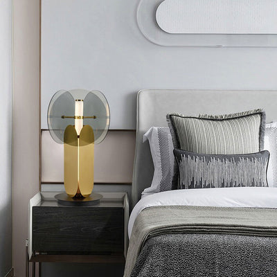 Lampe de table LED en fer et verre d'épissage créatif moderne 