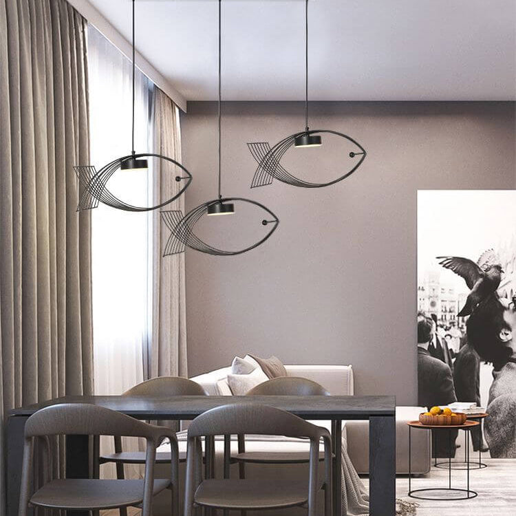 Modern Acrylic Fish Creative Design LED Chandelier