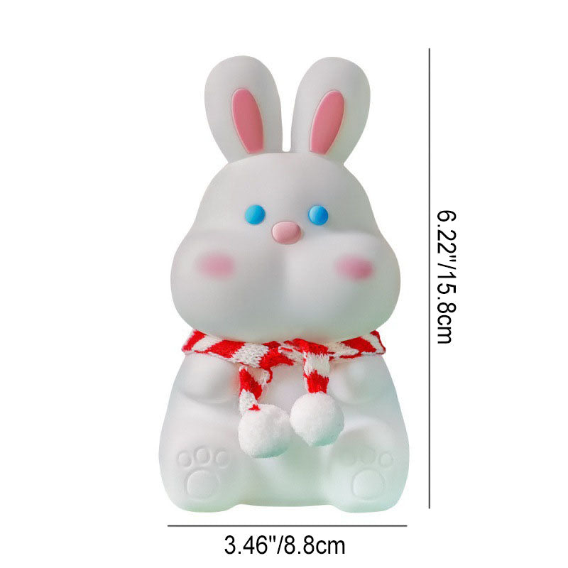 Contemporary Creative ABS PC Silicone Cartoon Rabbit Pat USB Rechargeable LED Night Light Table Lamp For Bedroom