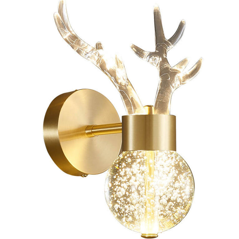 Nordic Luxury Antler Bubble Crystal LED Wall Sconce Lamp