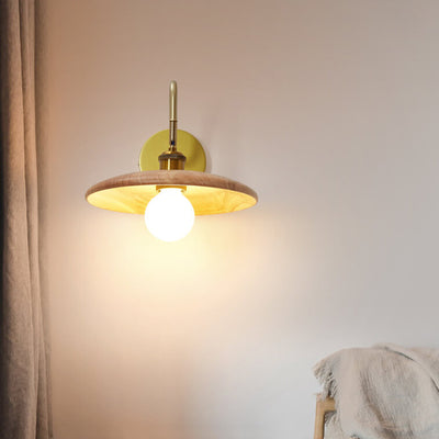 Japanese Light Luxury Log Style 1-Light Wall Sconce Lamp