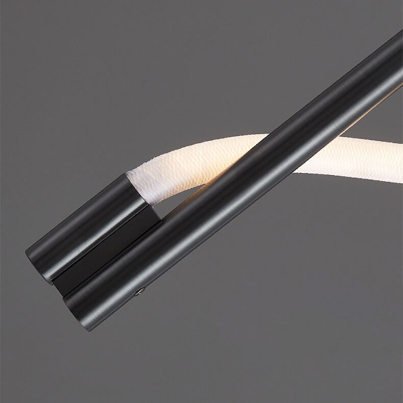 Modern Minimalist Copper-Plated Iron Twist Curve Long Bar Copper LED Wall Sconce Lamp For Living Room