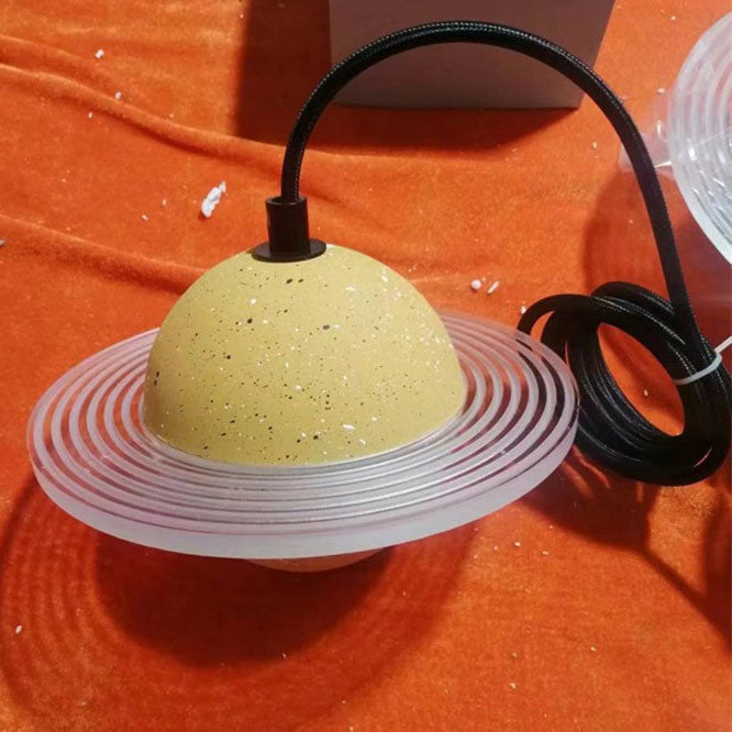 ضوء قلادة LED أكريليك أسمنت كوكب إبداعي معاصر لغرفة النوم 
