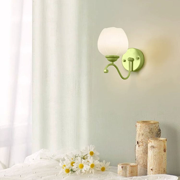 Applique Murale Moderne Simplicité Fleur Fer Verre 1-Lumière Pour Chambre 