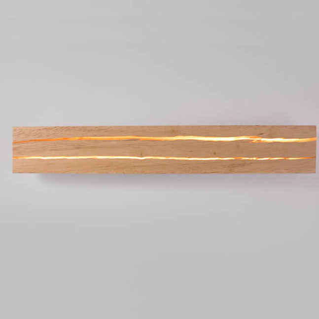Lámpara Aplique de Pared LED Rectangular de Madera Craquelada Creativa Moderna 