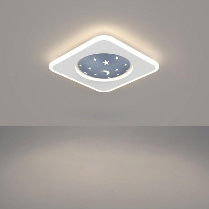 Nordic Minimalist Starry Sky Square Runde Schmiedeeisen Aluminium LED Unterputz Deckenleuchte 