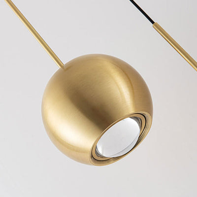 Modern Light Luxury Brass Cylinder Design LED Mini Pendant Light