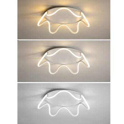 Modern Simple Crown Aluminum LED Flush Mount Ceiling Light