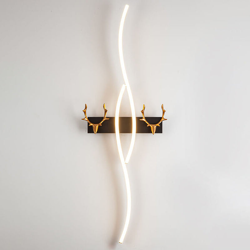 Applique Murale LED Nordic Light Luxury Strip Curve Antler 