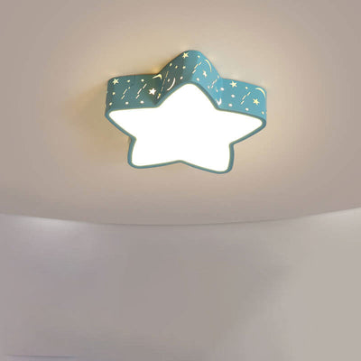 Cartoon Creative Star Shape LED Flush Mount Ceiling Light