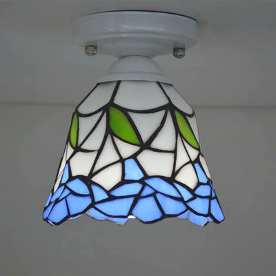 Traditional European Tiffany 1-Light Wall Sconce Lamp For Bedroom