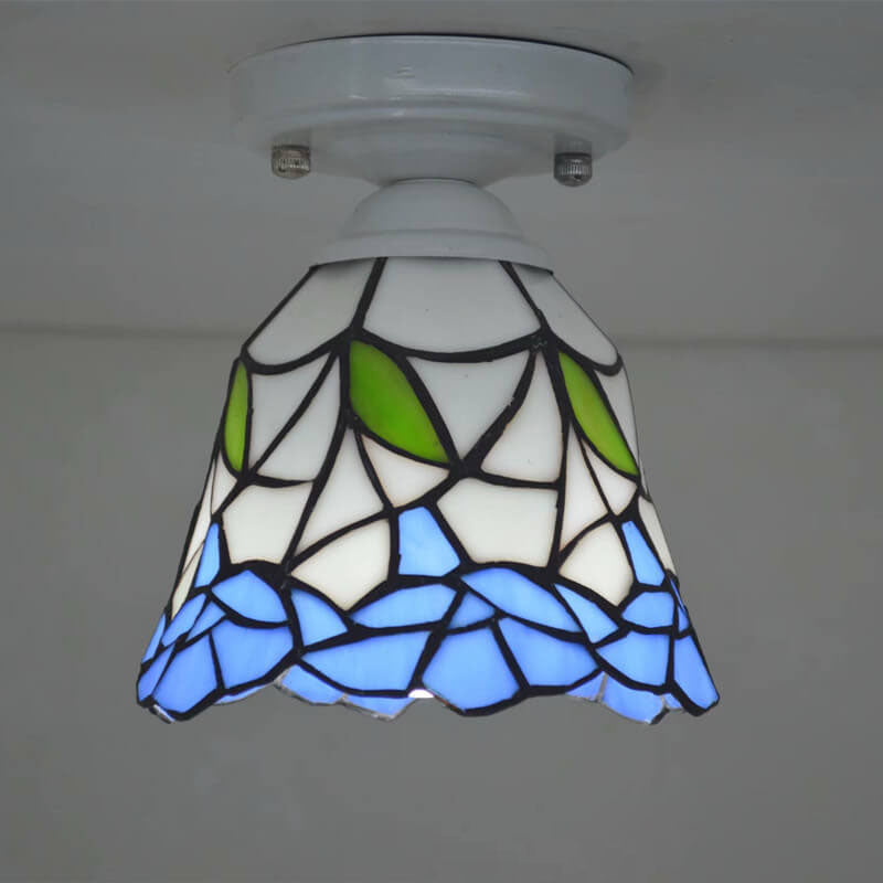 Traditional European Tiffany 1-Light Wall Sconce Lamp For Bedroom