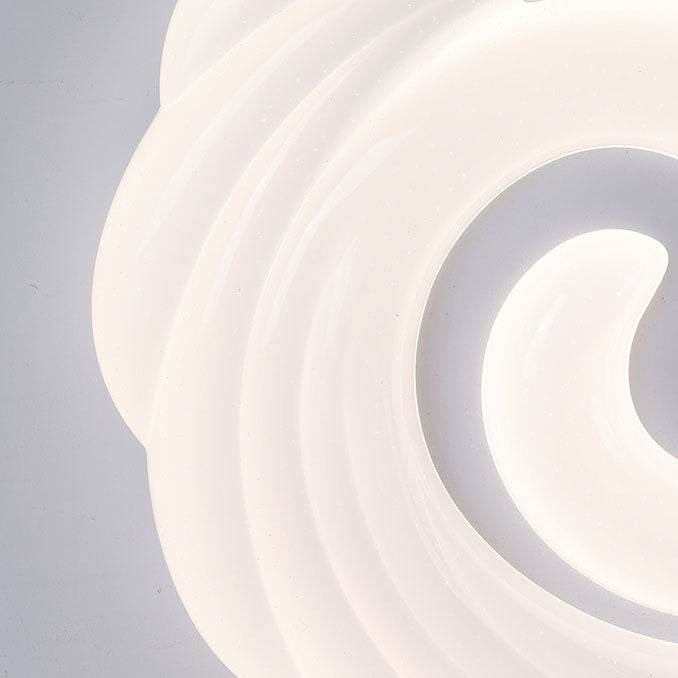 Contemporary Creative Swirl Acrylic Round Shade LED Flush Mount Ceiling Light For Living Room