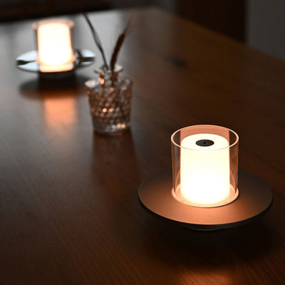 Lampe de Table Moderne à Bougie LED Cylindrique de Luxe Léger 
