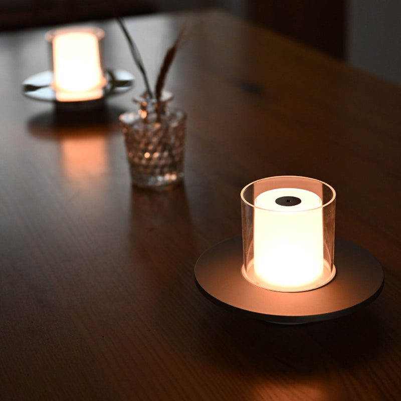 Lampe de Table Moderne à Bougie LED Cylindrique de Luxe Léger 