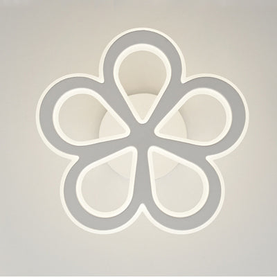 Modern Minimalist Flower Iron LED Semi-Flush Mount Light