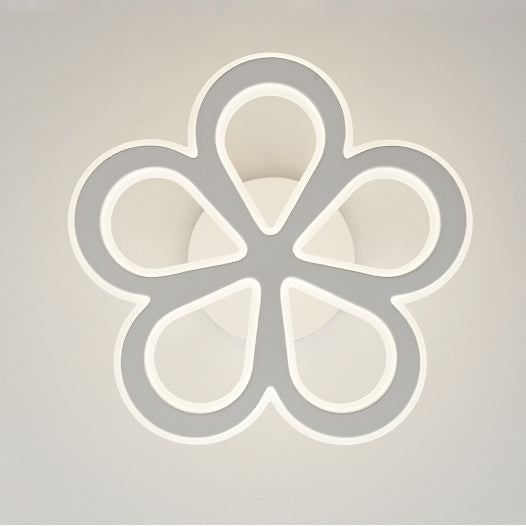 Modern Minimalist Flower Iron LED Semi-Flush Mount Light