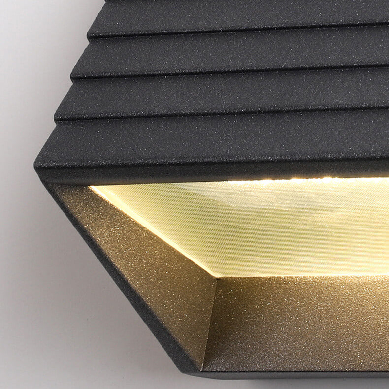 Applique murale étanche à LED trapézoïdale à rayures simples pour extérieur 