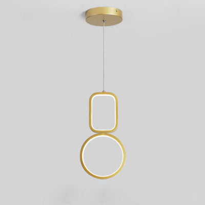 Nordic Minimalist Iron Geometric Ring LED Pendant Light