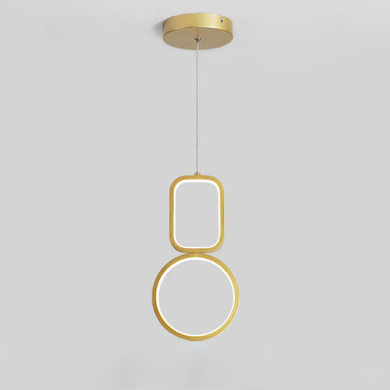 Nordic Minimalist Iron Geometric Ring LED Pendant Light