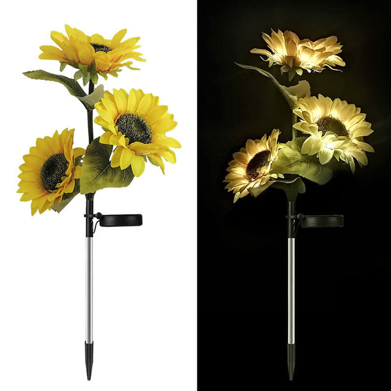 Solar Sunflower 3 Head LED Outdoor Garden Lawn Landscape Light