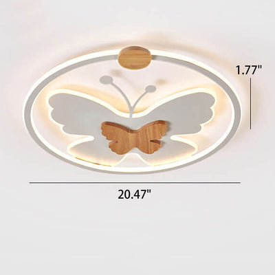 Nordic Creative Butterfly Circle LED Flush Mount Ceiling Light