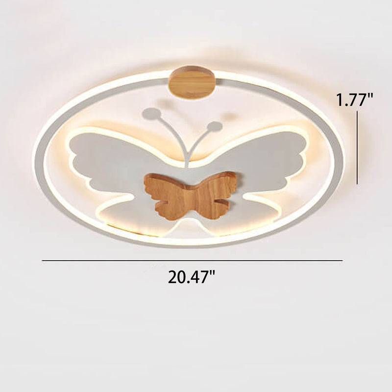 Nordic Creative Butterfly Circle LED Flush Mount Ceiling Light