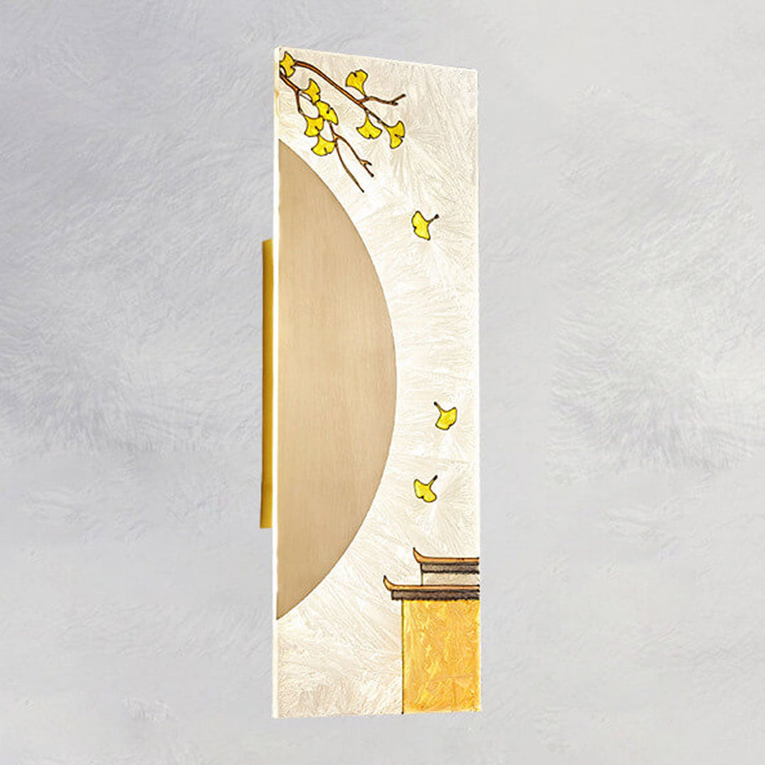 Nouveau style chinois applique murale LED design ultra-mince en cuivre complet 