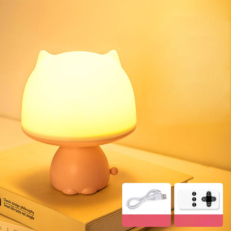 Lampe de Table Intelligente LED Rechargeable avec Veilleuse Créative en Forme de Dessin Animé 