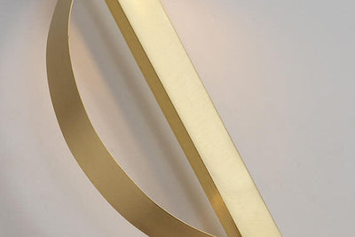 Nordic Luxury Golden Curve Ring Brass LED Wall Sconce Lamp