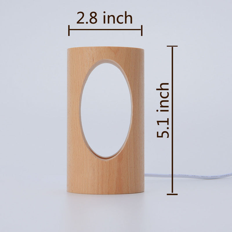 Japanese Solid Wood Rectangular Column LED Night Light USB Table Lamp