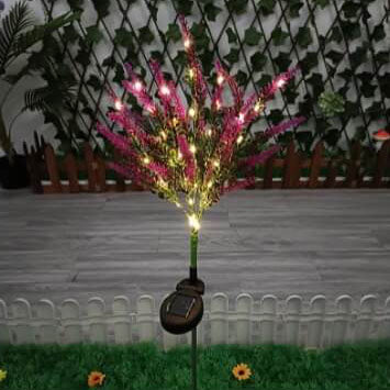 Simulation de jardin moderne solaire en forme de fleur LED prise de terre lampe d&