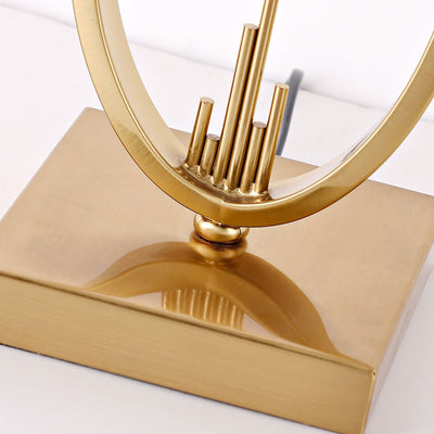 Lampe de table moderne minimaliste en tissu imitation cuivre à 1 lumière 