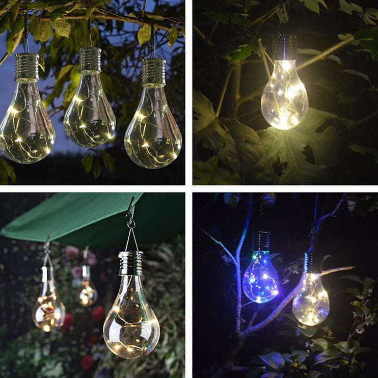 Ampoules de couleur créatives en plastique LED solaire de jardin suspendue 