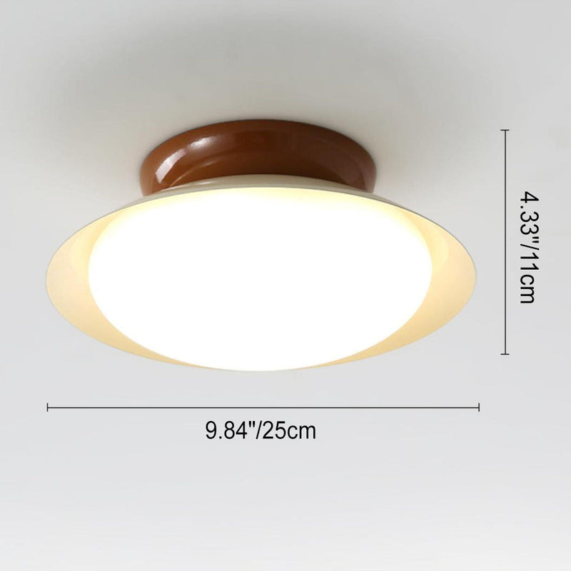 Modern Simplicity Round Hardware PE LED Semi-Flush Mount Ceiling Light For Bedroom