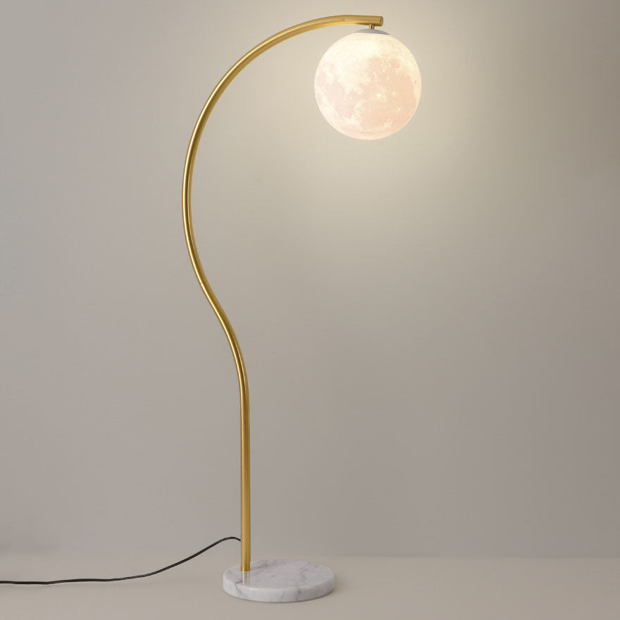 Lámpara de pie de 1 luz de hierro y mármol minimalista moderna 