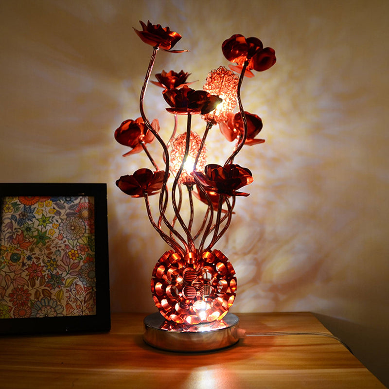 Lámpara de mesa LED de aluminio estilo europeo Rose 
